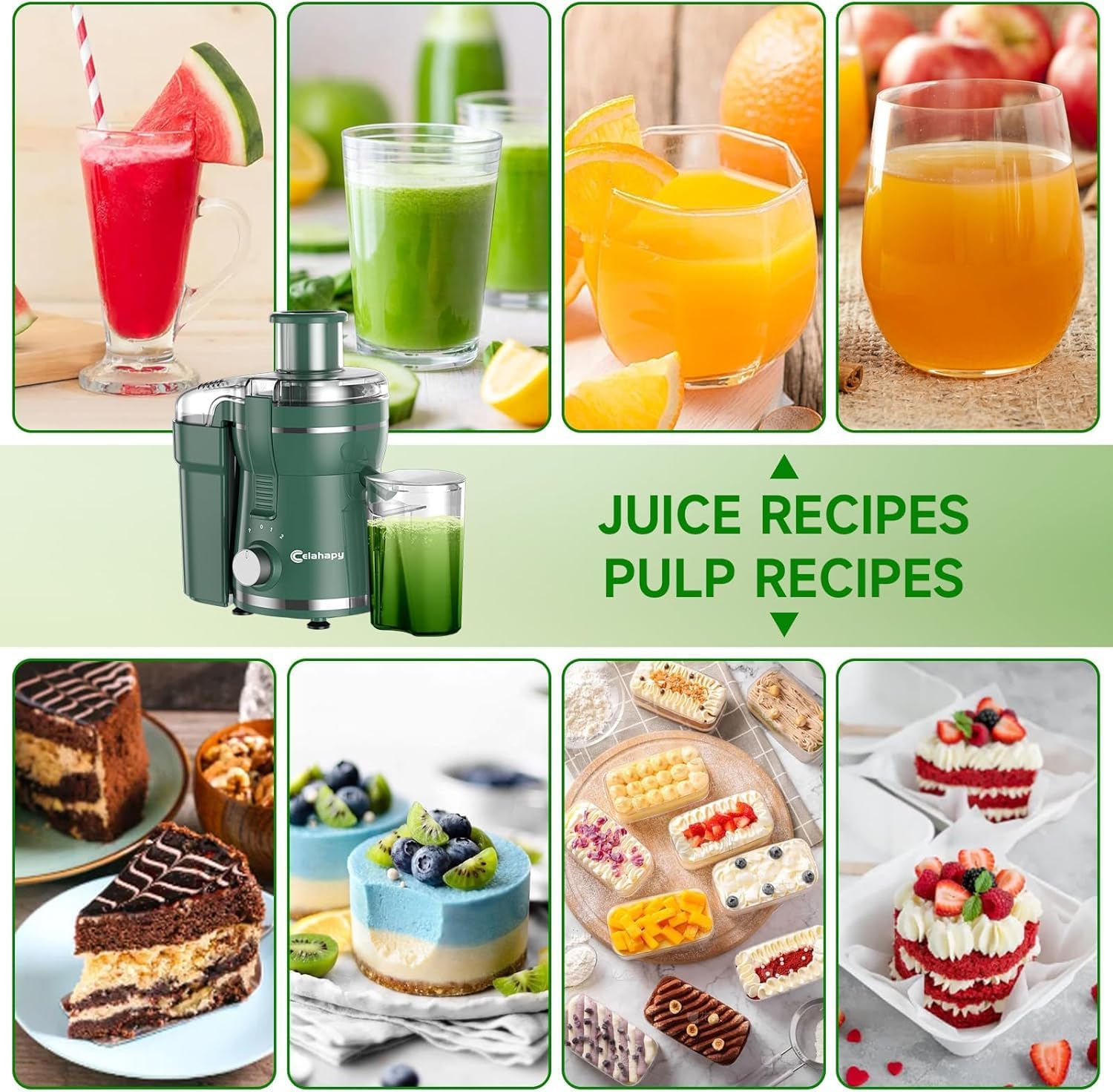 Juicer Machine, 500W Juicer with 3 Speed & 3” Feed Chute