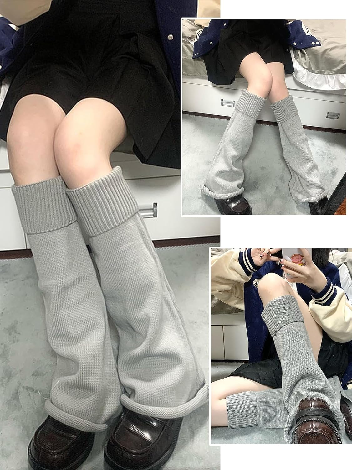 Women's Long Leg Warmers, Knitted Thermal Legwarmers for Girls, Punk Over Knee High Socks Kawaii Boots Cuff Cover - Image 6
