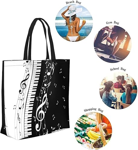 Miniatura 5 de Bolsa de lona grande para mujer, bolso de hombro casual, reutilizable, playa, compras, compras, bolsa de comestibles para exteriores, MultiColor20