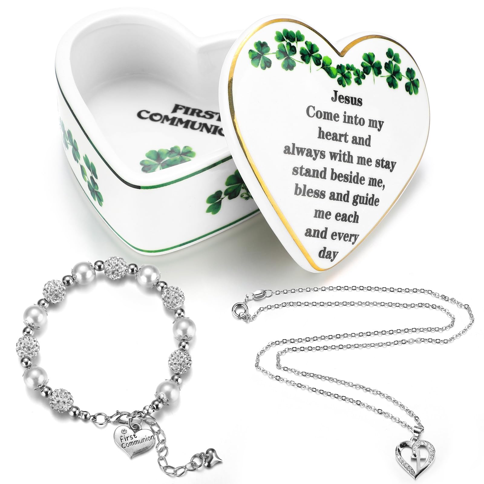 Collier croix et bracelet de première communion avec boîte à souvenirs FoldTier x3 - 5
