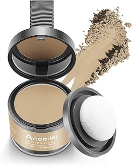 Acomler Root Cover Up Hair Powder for Thinning, Grey Hair - Dark Brown for Hairline Shadow, Eyebrows, Beard Line, Bald Spots (Blonde)