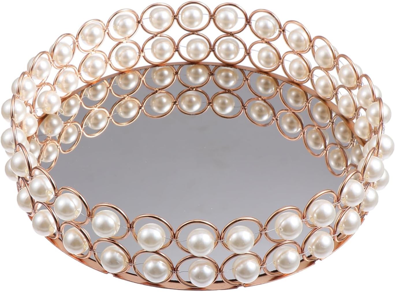 PRETYZOOM 1pc Chic Mirrored Storage Tray for Home Elegant Fruit Cosmetic Organizer Stylish Vanity Plate for Dining Table Bathroom Use