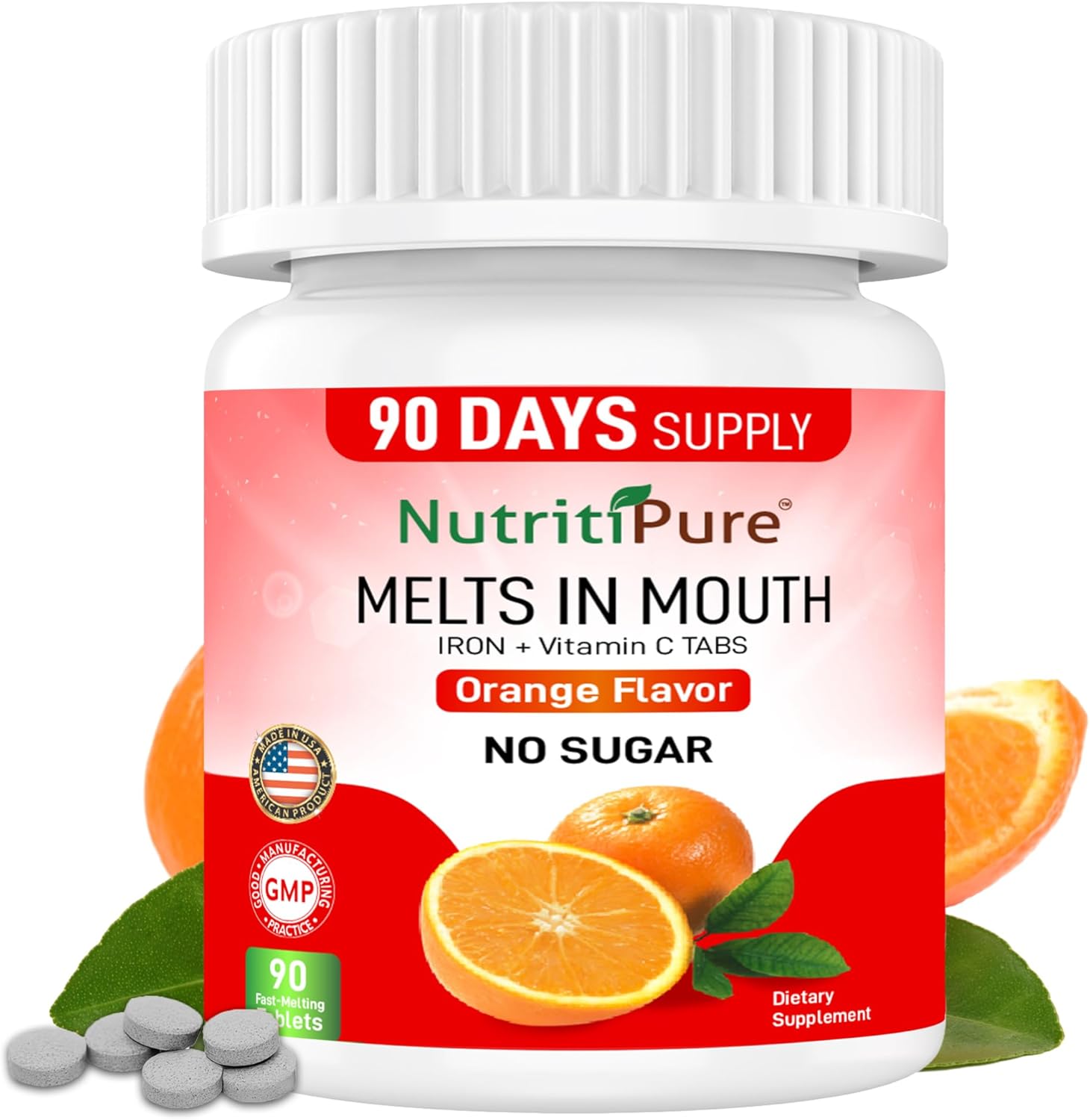 Chewable Iron Supplement for Women/Men(Carbonyl Iron 18 mg with Vitamin C 30 mg) Tablet in Orange Flavor 90 Count (1) Chewable Iron Supplement for Women/Men(Carbonyl Iron 18 mg with Vitamin C 30 mg) Tablet in Orange Flavor 90 Count (1)