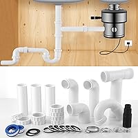 Saillong 27-Piece Garbage Disposal Installation Kit for Double Bowl Sink - Leak-Proof 1-1/2" Plumbing, Tool-Free Install (Set A)