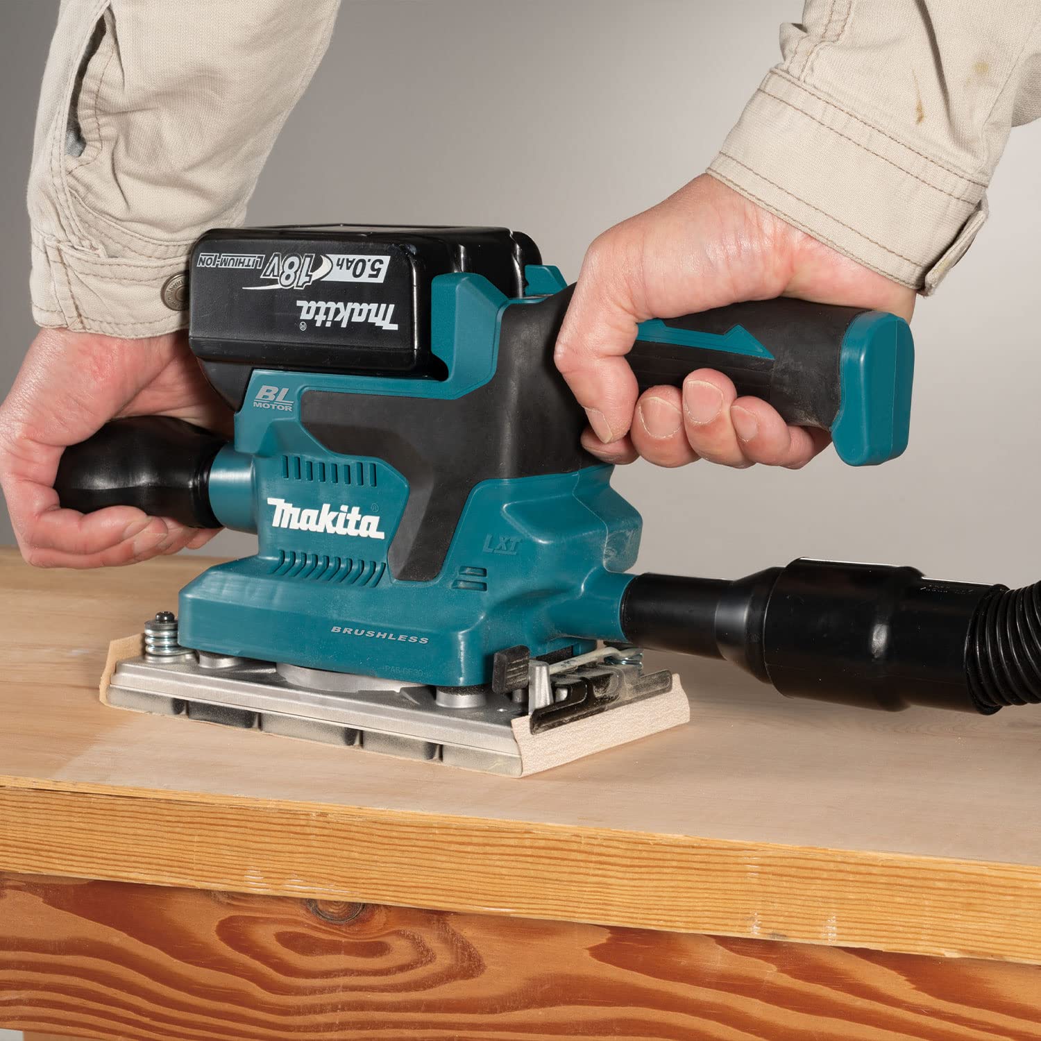 Makita DBO380Z Akku-Schwingschleifer 18V (ohne Akku, Ohne Ladegerät), Petrol/Schwarz
