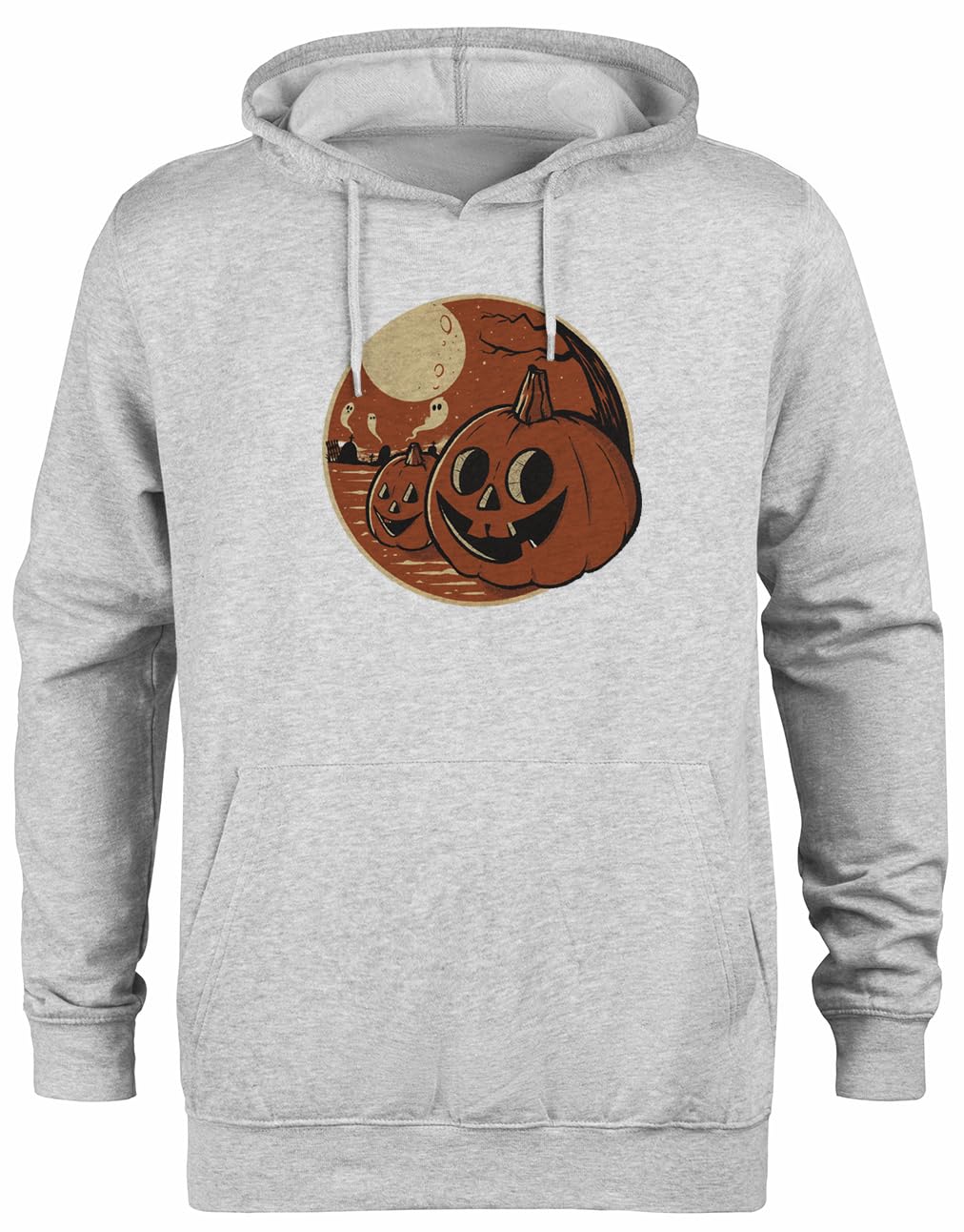 Pull à capuche gris Halloween vintage de coupe unisexe - 3