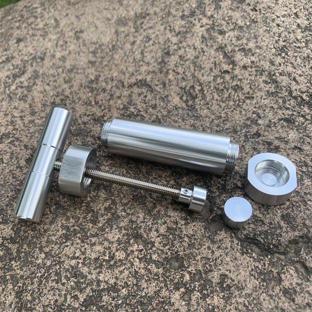 Pollenpresse Aus Aluminium - Manuelle Presse Für Kräuter & Gewürze - Mit T-Griff & 125g Gewicht