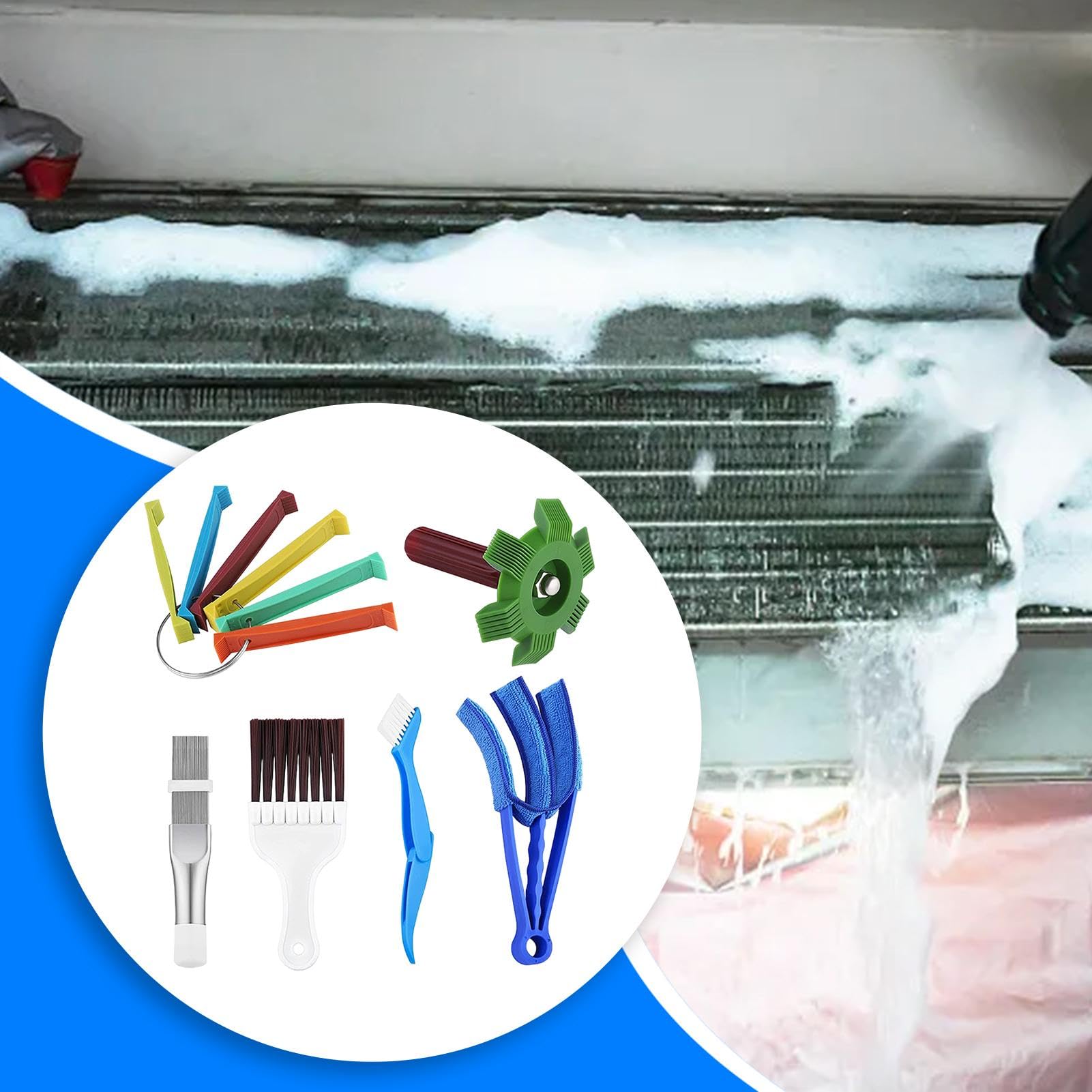Kit di pulizia delle lamelle AC | Spazzola per la pulizia delle bobine AC, pettine dell'evaporatore AC, strumento di riparazione per termosifoni AC, piastra a condensatore