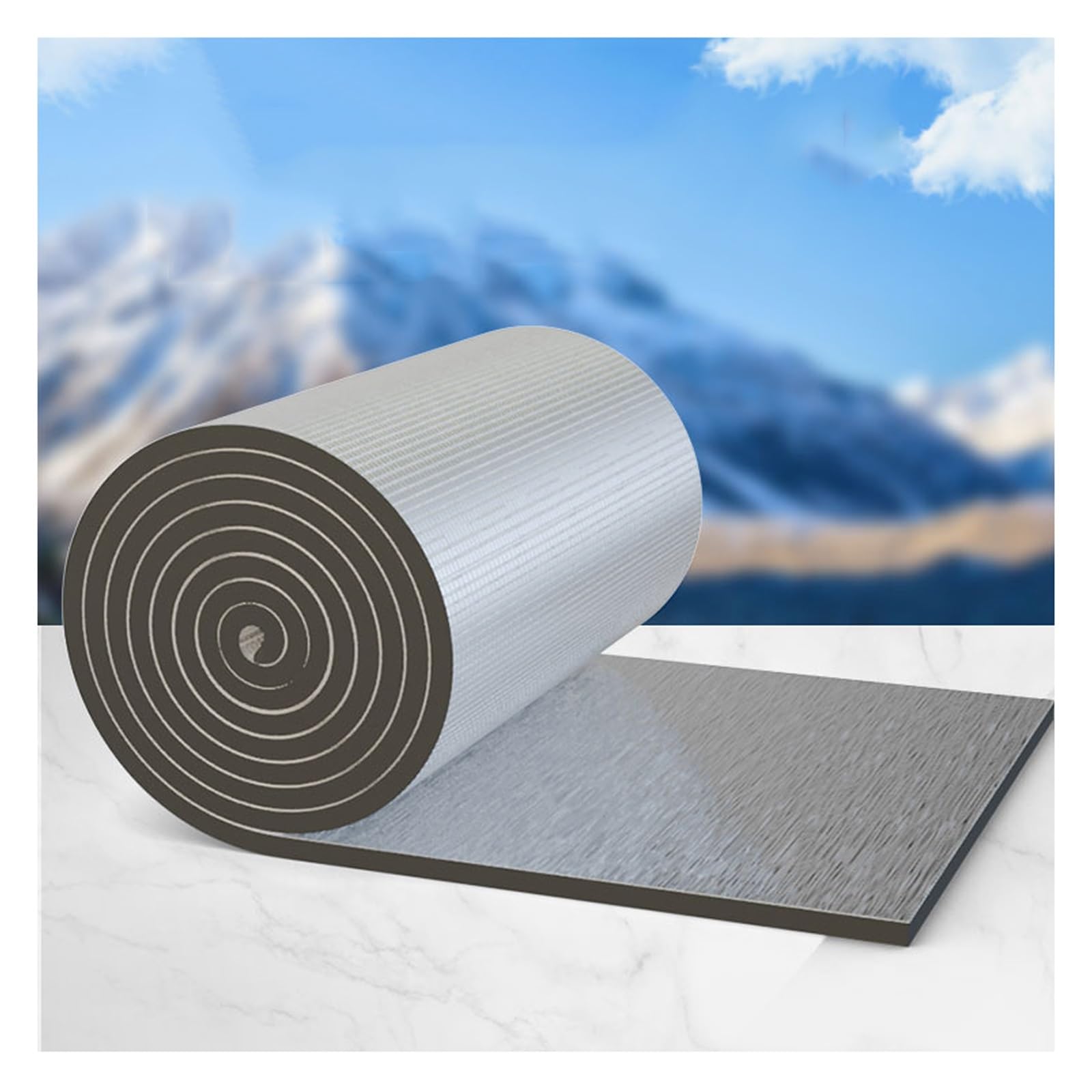 Samoprzylepna mata izolacyjna z folii aluminiowej, podkładki piankowe tłumiące dźwięk samochodu, ognioodporna, wodoodporna rolka termoizolacyjna, łatwa w użyciu na poddasze, grubość 20 mm, rozmiar 2