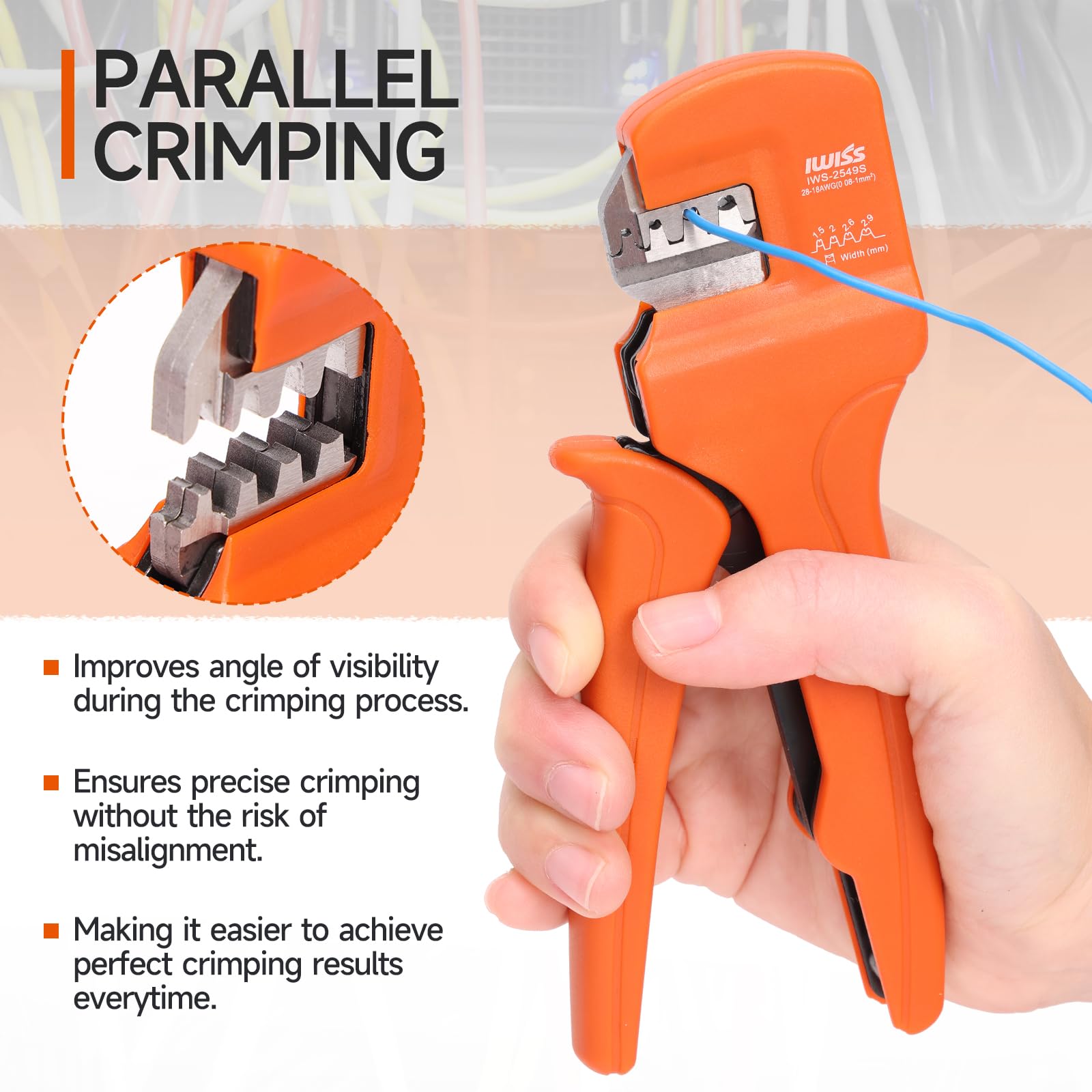 iCrimp 0.25-1.5mm² 28-18AWG Micro Connector Pin Crimping Tool, Ratcheting Crimper for Dupont Connectors Male and Female Pins - Image 3