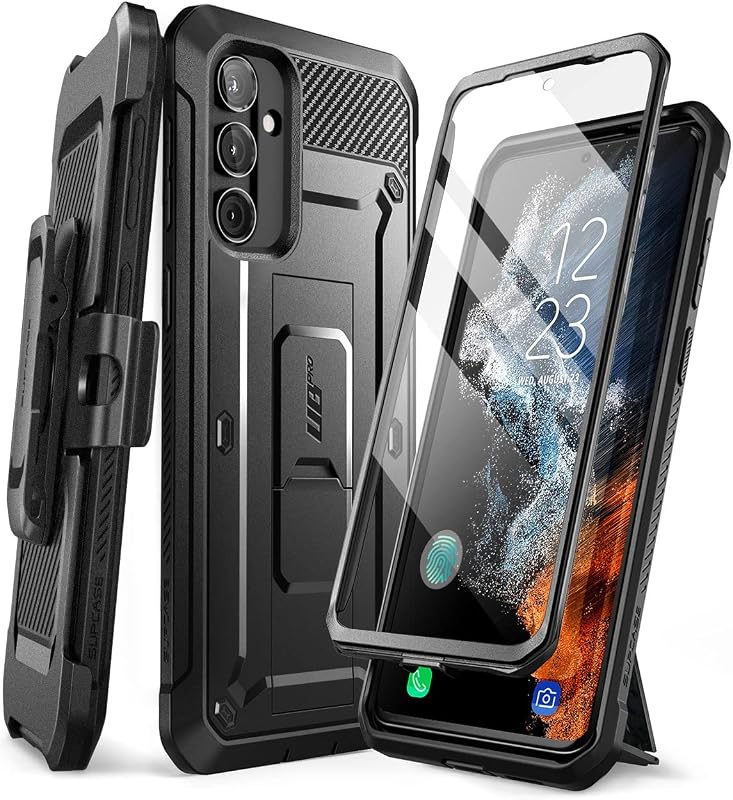 SUPCASE for Samsung Galaxy A54 5G Case with Kickstand, Black | Built-in Screen Protector, Rotatable Belt-Clip, Military-Grade Drop Protection, Full-Body Rugged, Unicorn Beetle Pro