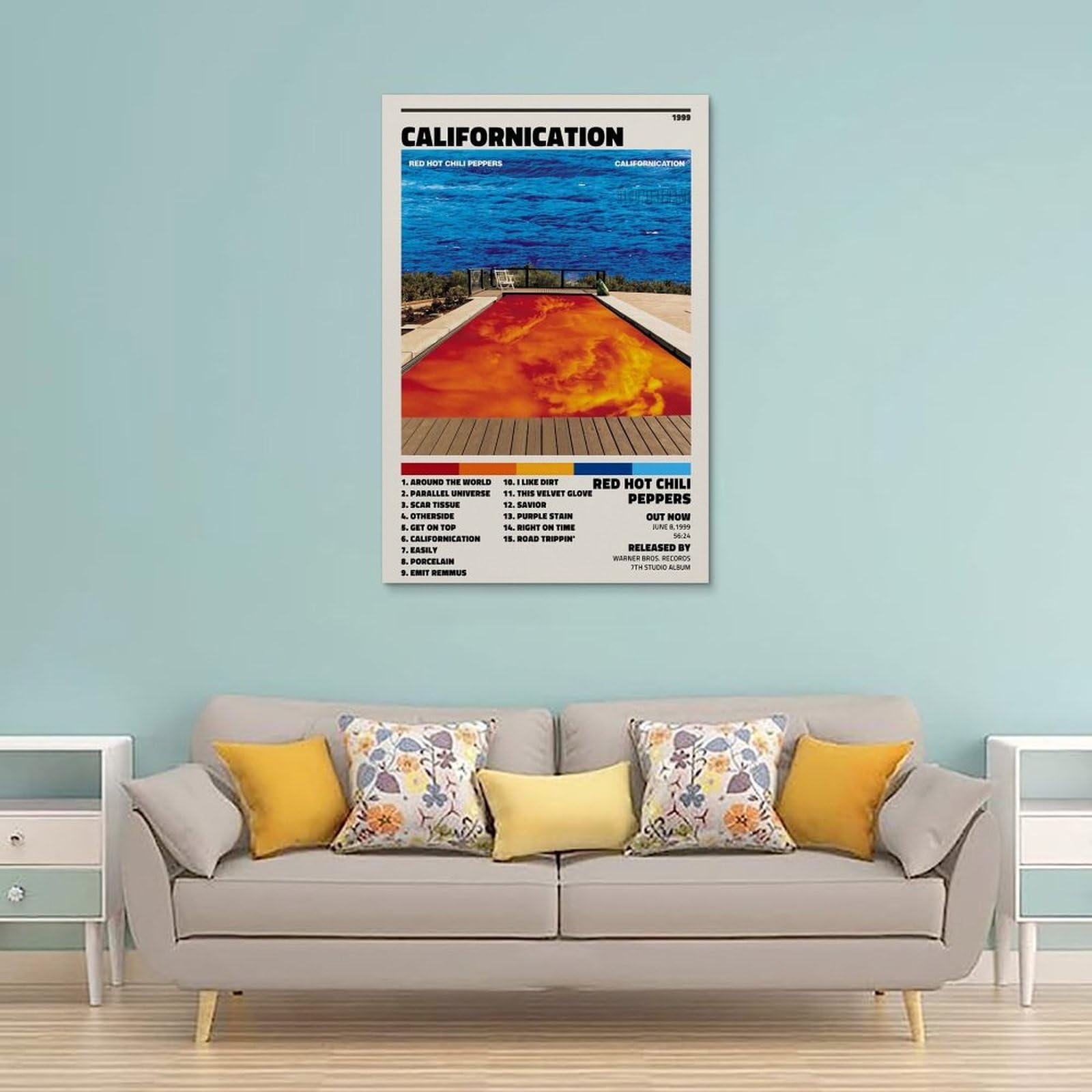 Poster Toile « Californication - Red Hot Chili Peppers » - 30 X 45 Cm - Déco Murale Imperméable - Cadeau Musical - 3