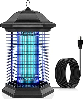 AMUFER Bug Zapper Outdoor, Electric Mosquito Zapper with 20W Power & 4400V Instant Grid, Insect Control Efficiency Increased 100%, Coverage of 1/2 Acre, Fly Trap Perfect for Patio, Backyard, Home