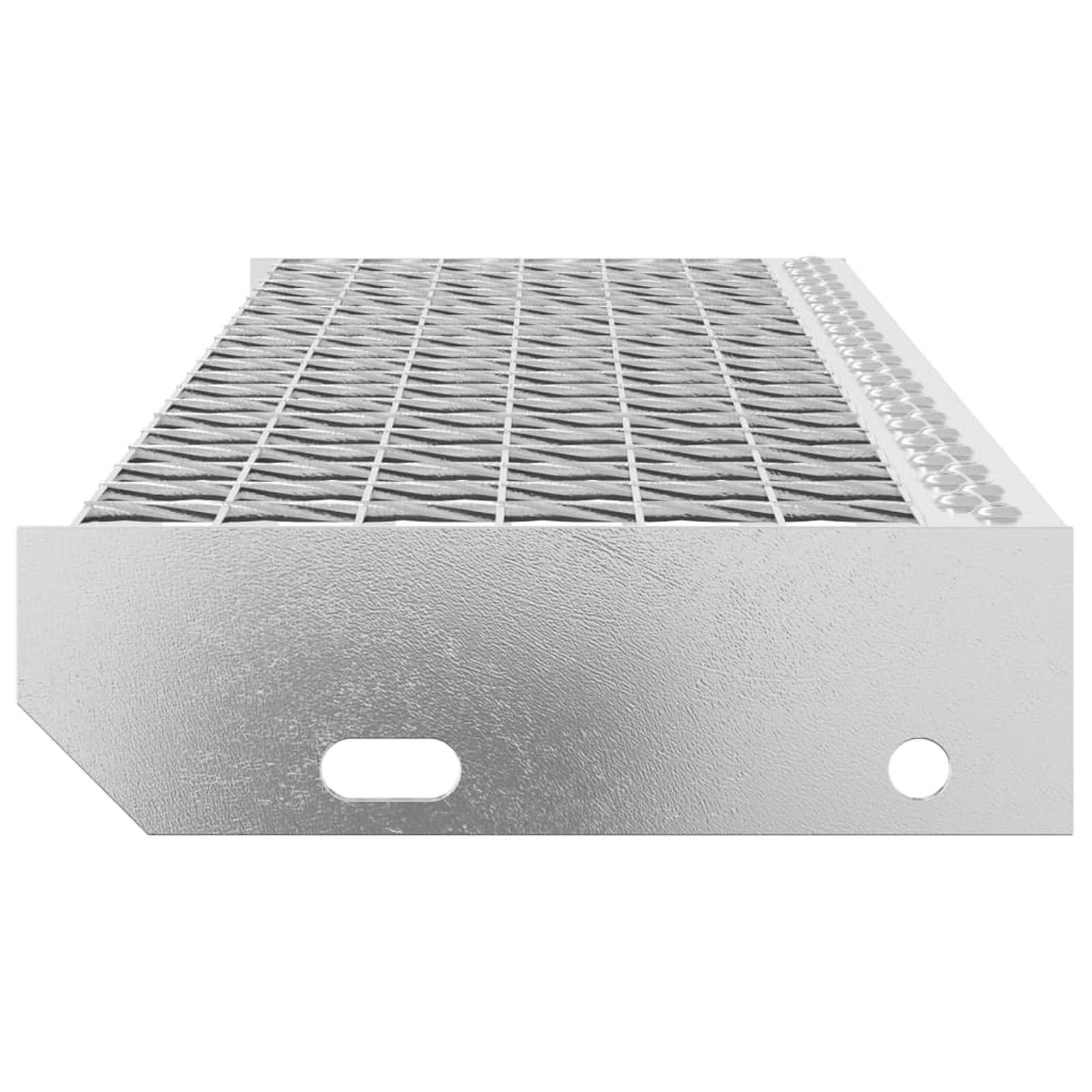 Gecheer Scalino in Griglia, Antiscivolo Dimensioni 80x24x7 cm Acciaio Zincato per Scale Esterne e Interne in Scuole Fabbriche Ristoranti e Abitazioni