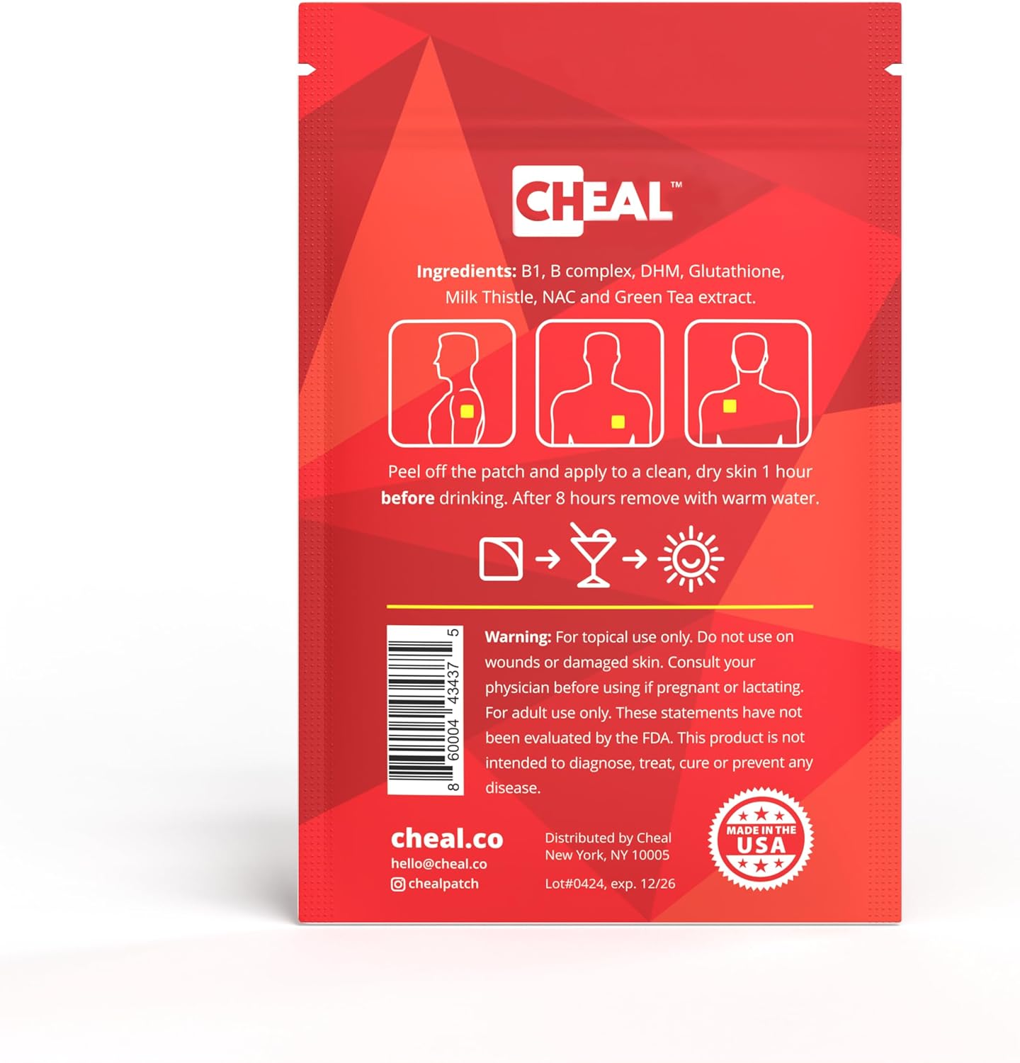 Party Recovery Patches - 12 Pack - Bounce Back After a Night Out. B Complex Formula for Better Mornings - 100% Natural. Transparent & Waterproof - Party Essential - Use Before Drinking