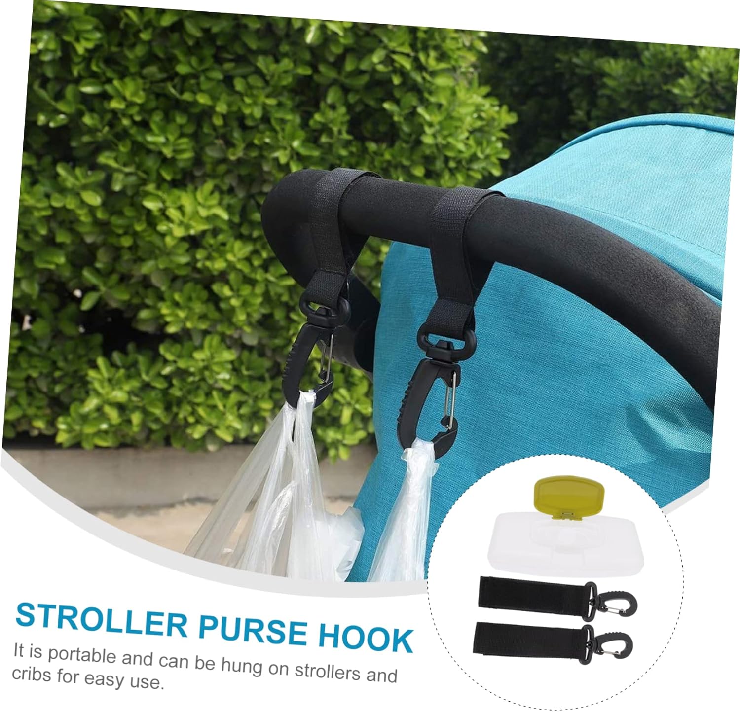 Toddmomy Baby Wipes Dispenser Hanging Wet Tissue Holder for Stroller 1 Set Portable Wipe Holder Lid for Outdoor Use and Travel