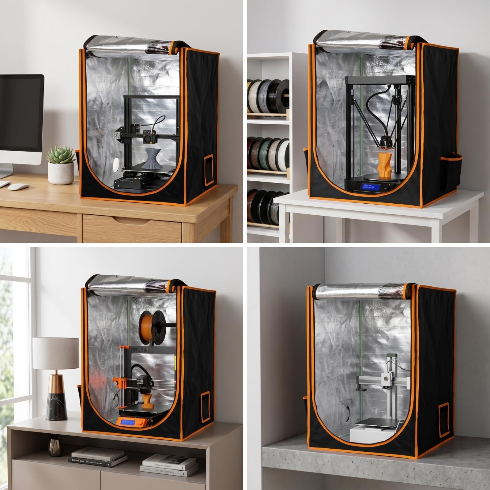 Drucker Abdeckung Schutzhülle 3D Drucker Staubschutzhaube Poly Aluminium Verkleidung mit Intelligentem Design Und Kontrollierter Belüftung für Technikbereich Bastelraum Entwicklerbüro