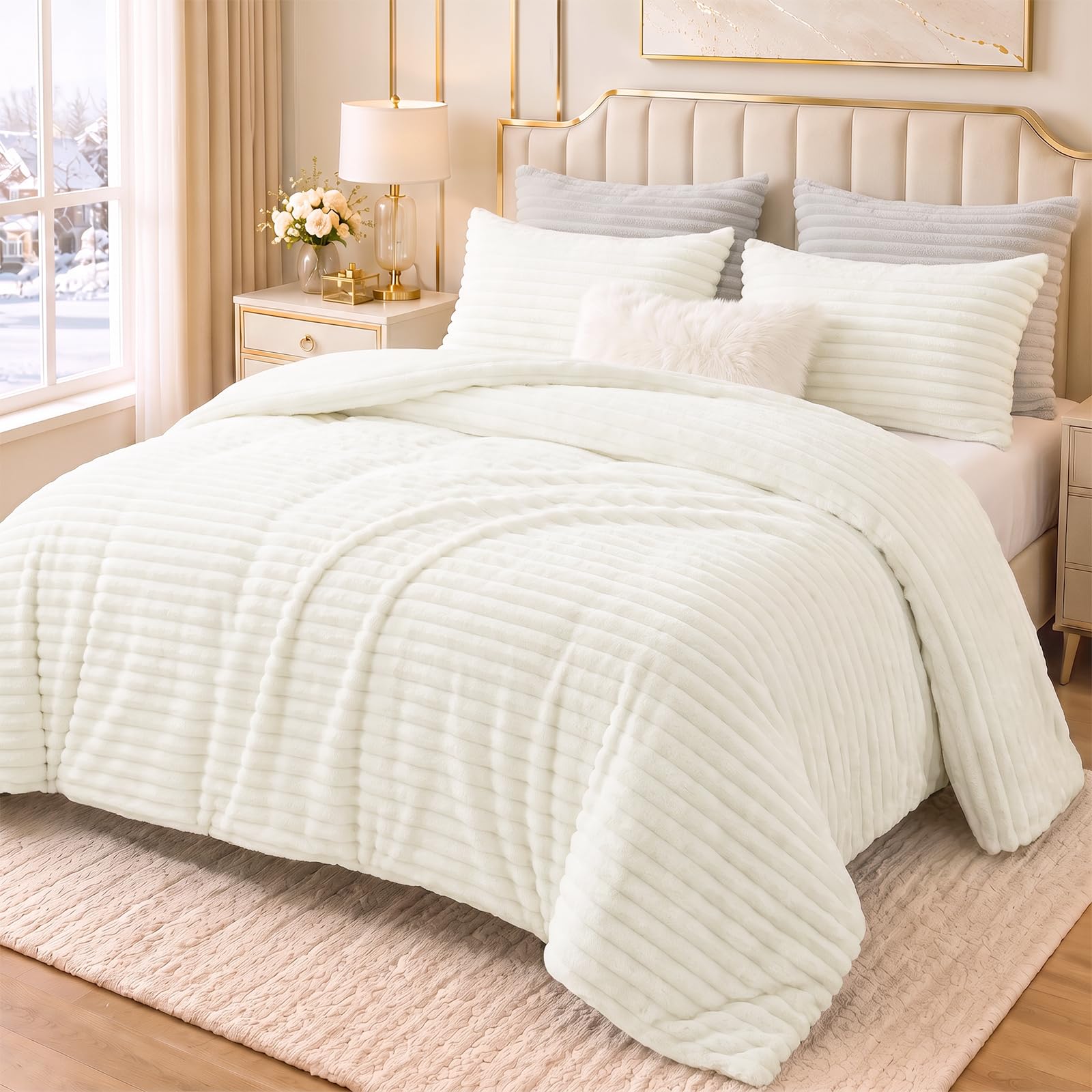 CozyLux Fleece Queen Comforter - Warm Winter Bedding -16 CozyLux Fleece Queen Comforter - Warm Winter Bedding -16