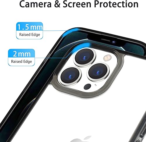 Miniatura 5 de JJGoo Compatible con iPhone 12 Pro Max Funda transparente, transparente a prueba de golpes, delgada, antiarañazos, carcasa protectora trasera de