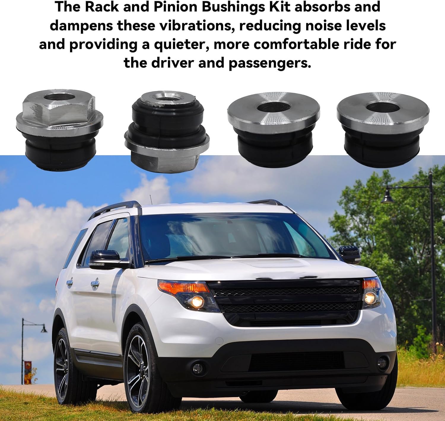 4 PCS Rack Pinion Bushings Kit Fits For Ford Explorer 2012 2013 2014 2015