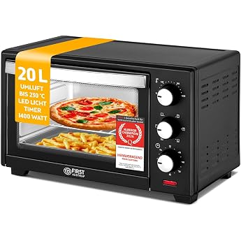 TZS First Austria Mini Oven 20 L with Convection Space Saving | Continuous temperature control up to 230 &deg;C, timer, interior 