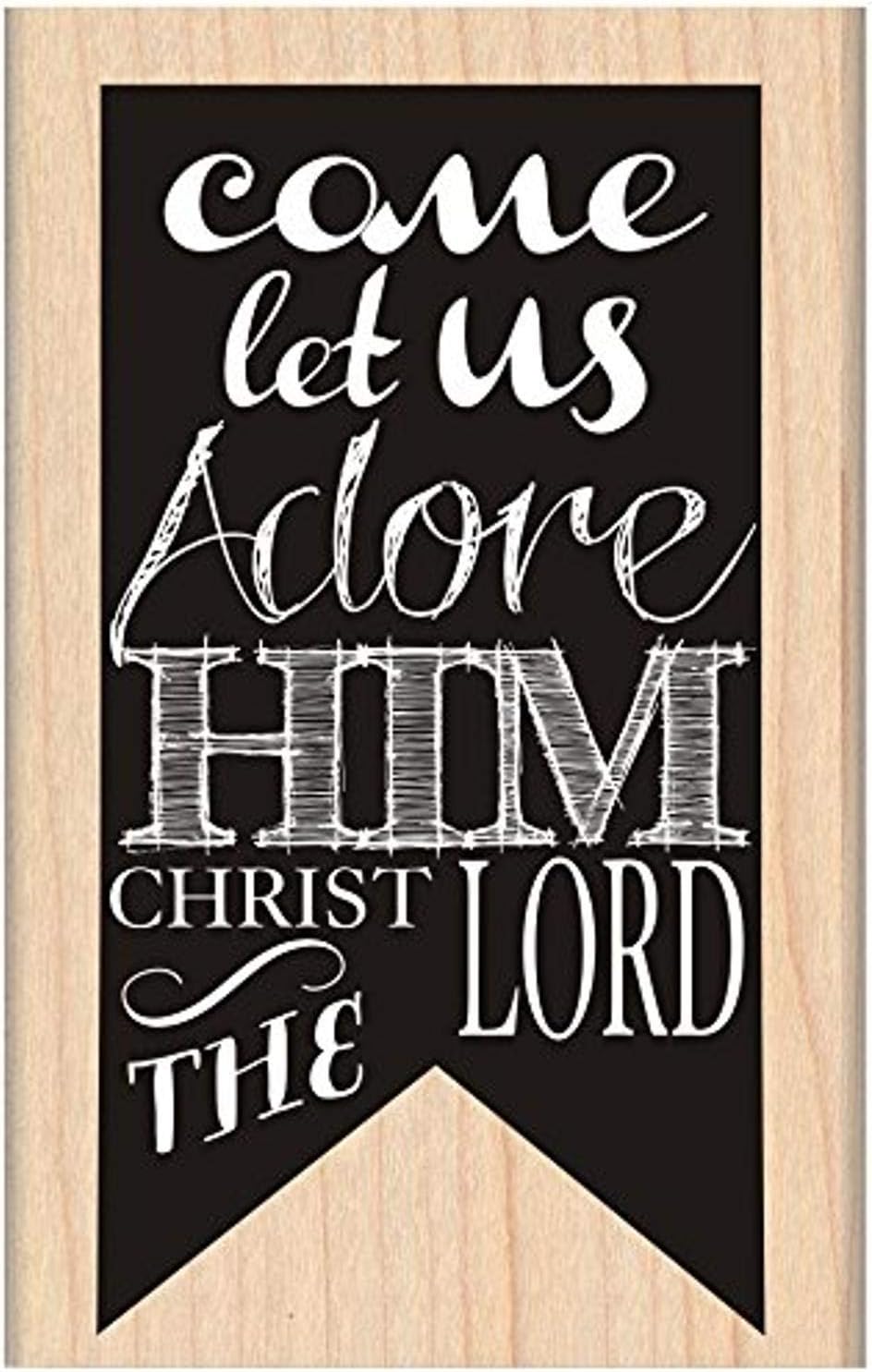 MSEAdore Him Banner My Sentiments Exactly Mounted Stamp, 2" by 3.25"