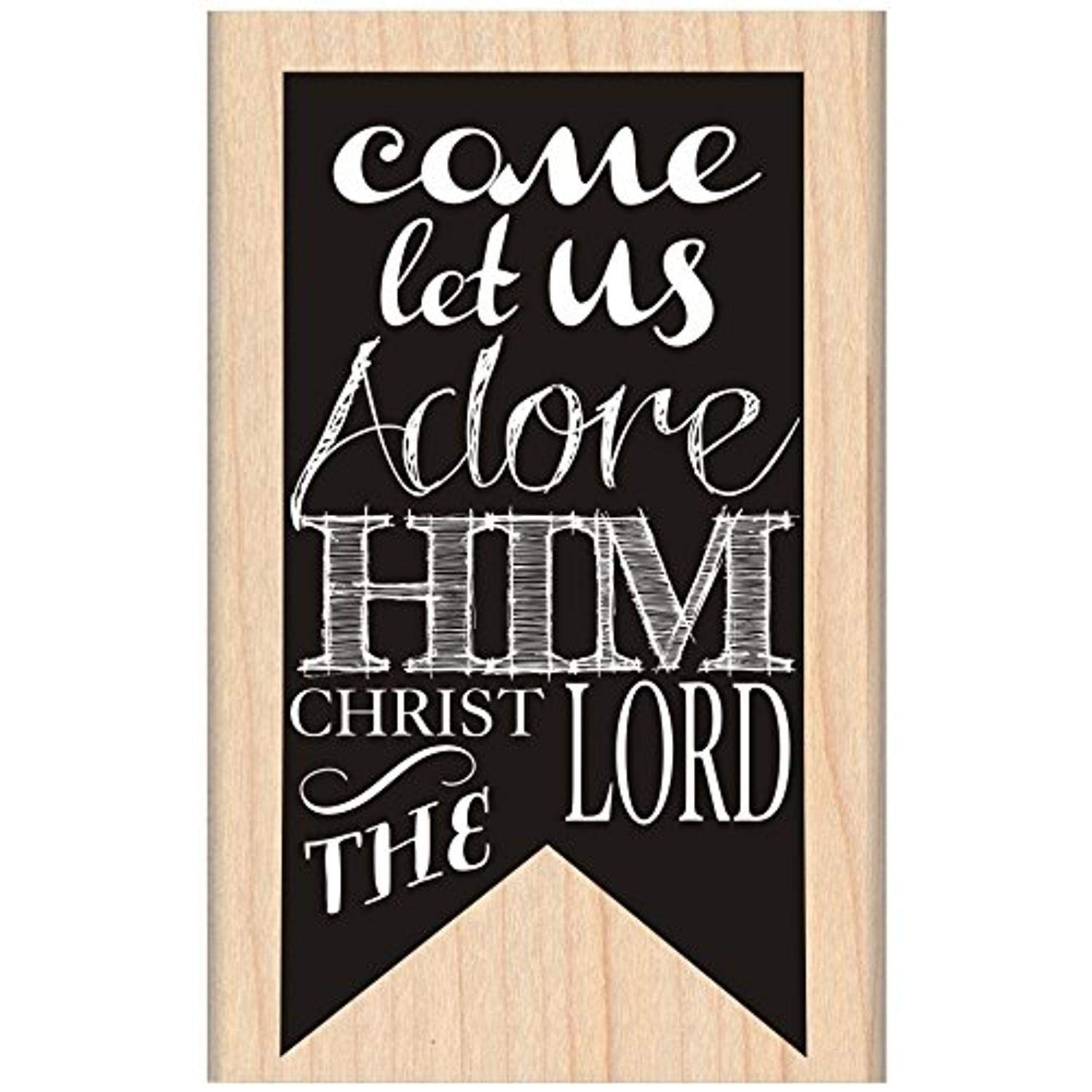 MSEAdore Him Banner My Sentiments Exactly Mounted Stamp, 2" by 3.25"