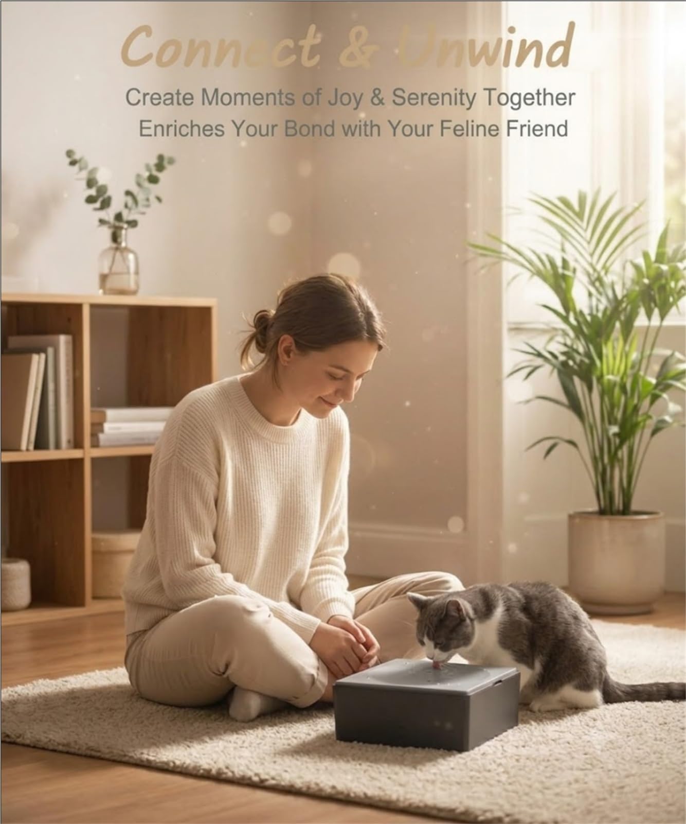 Juguete eléctrico for Gatos, Fuente de Goteo automática, dispensador silencioso de Gotas de Agua for Gatos de Interior, Gatitos, Oficina en casa(Charging Mode)