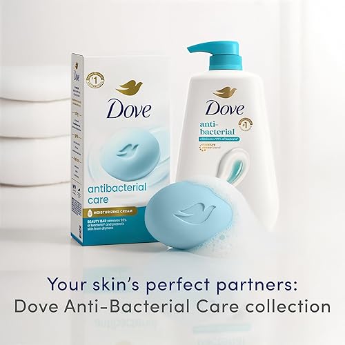 Miniatura 6 de Dove Jabón de barra de belleza Cuidado antibacteriano 2 unidades para piel limpia e hidratada, elimina bacterias 3.75 oz