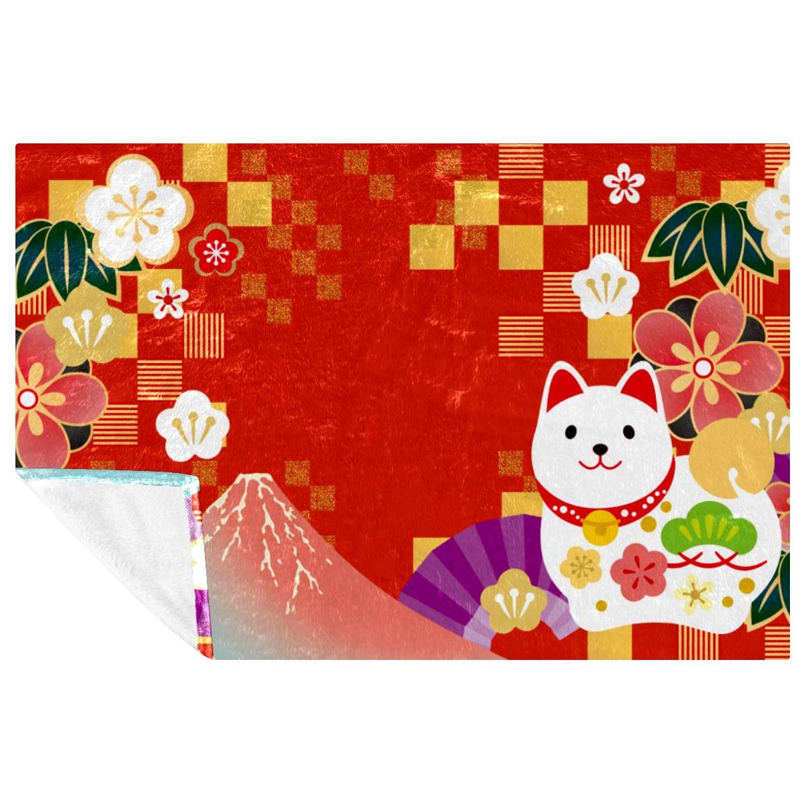 Couverture anti-froid chat japonais douce 150x100 cm lit et camping