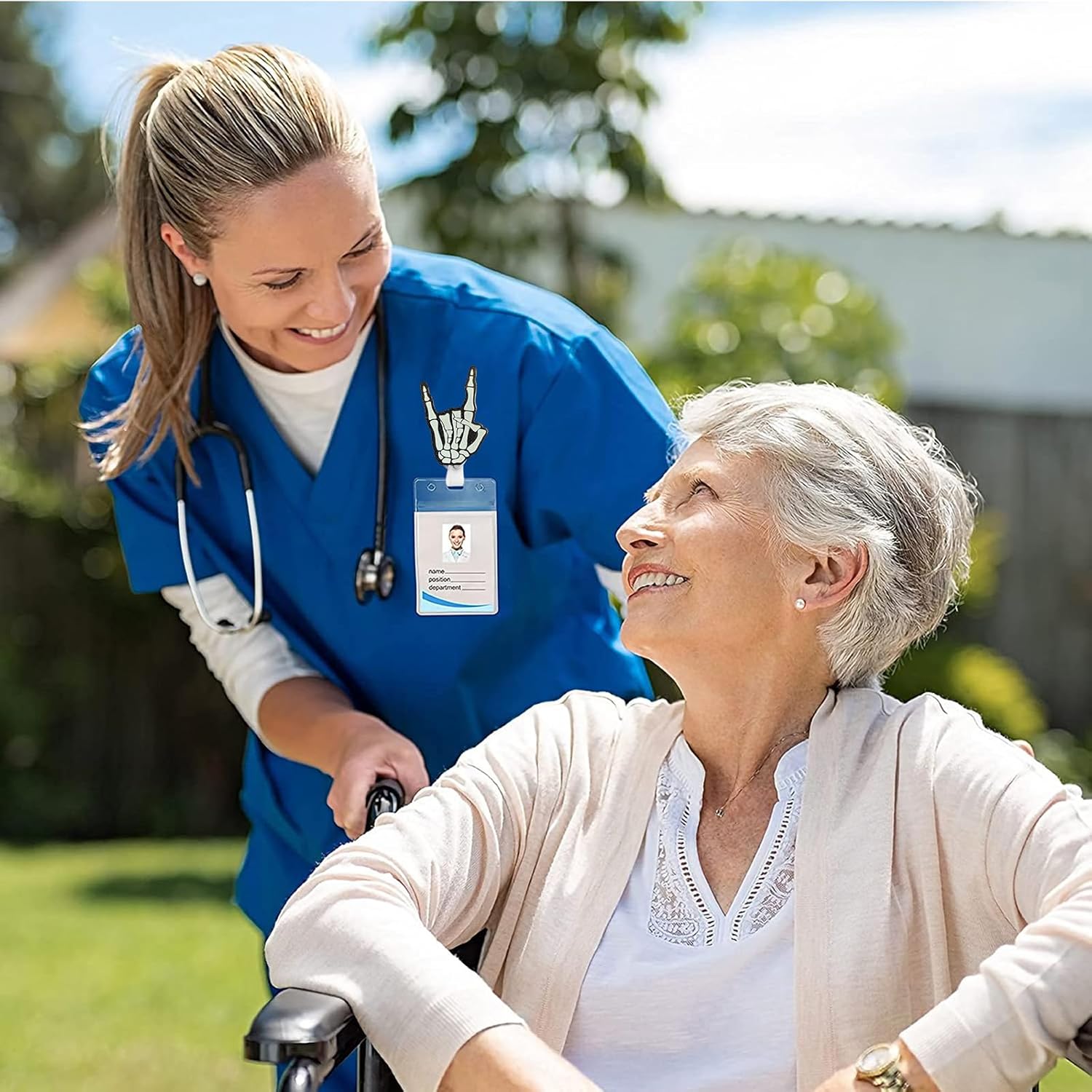 Hand Skeleton Radiology X-ray Badge Reel - Xray Orthopedic Badge Clip with ID Clip for Rad Tech Nurse Nursing Name Tag Card Badge Holder for Student Doctor Medical Practitioner RN LPN CAN LVN CRNA MA - Image 5