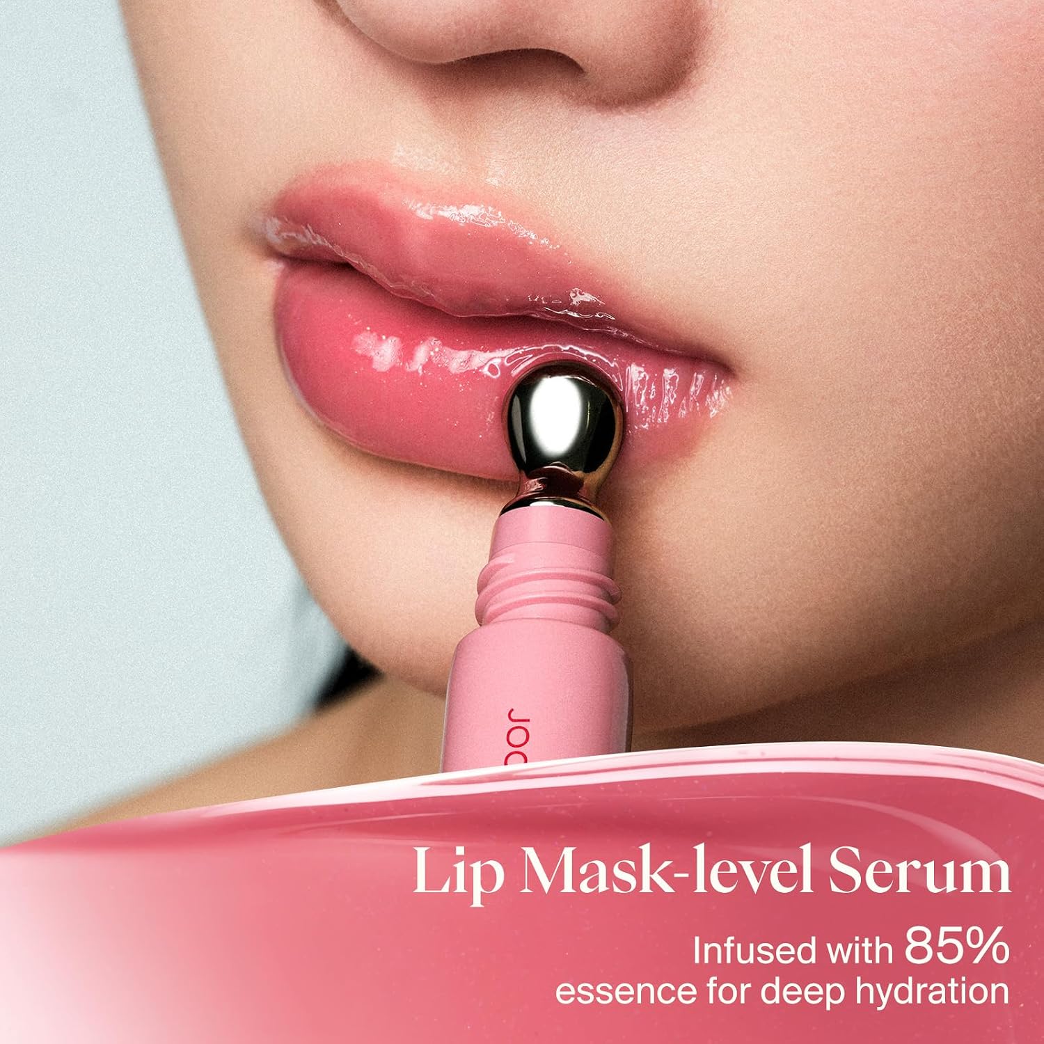 Joocyee Crystal Lip Gloss Hydrating Essence Tinted Nourishing Lip Serum with Ice Cube Metal Tip Applicator Sheer Watery Glow Moisturizing Makeup for Dry Lips - Lucent Pink