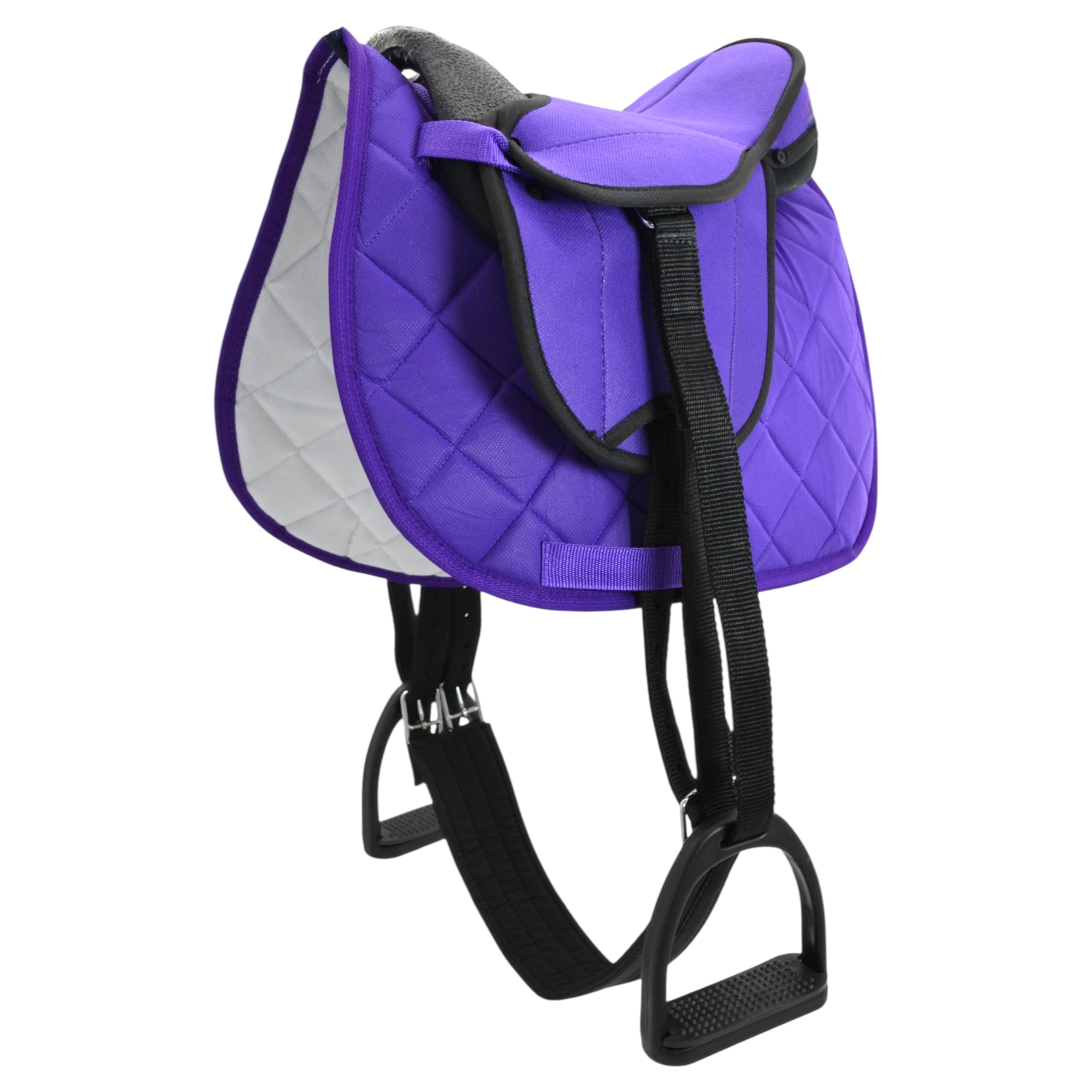 PFIFF 103120 Pro - Juego de sillines para Caballos de Madera o de Juego, Juego Completo para niños, Silla de Montar, Color Morado