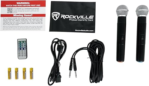 Miniatura 9 de Rockville Paquete RAMSYS15 (2) altavoces DJPA recargables de 15 pulgadas, (2) soportes para altavoces trípode, (2) micrófonos inalámbricos, pico de