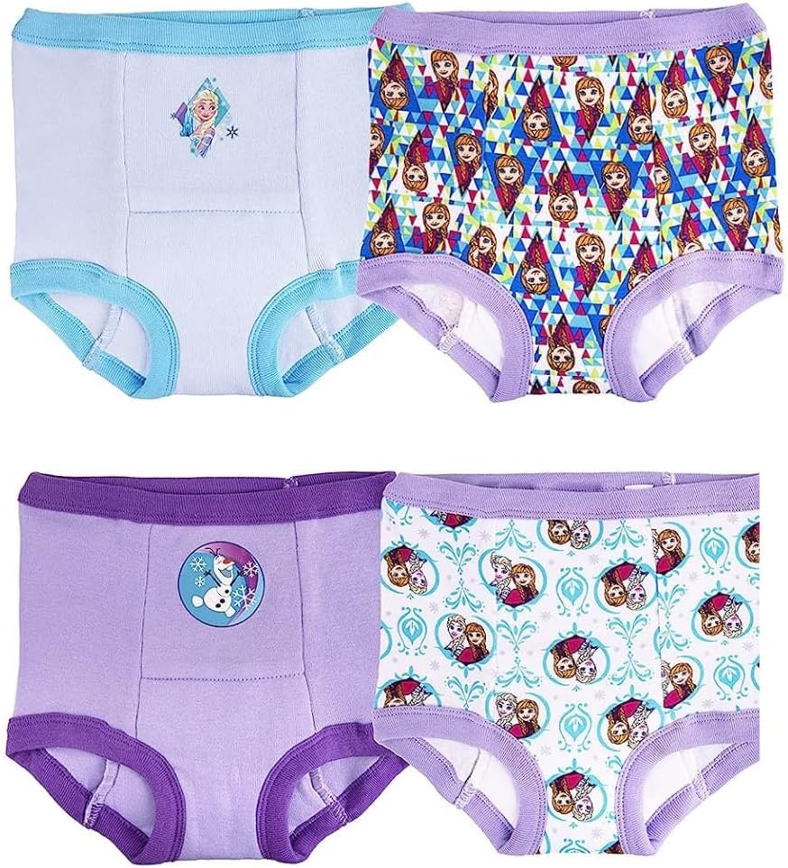 MUMMAMIA Cotton Baby Girls Potty Training Pants/Padded Panty Nappy (Princess, 1-2Yrs) Pack of 4