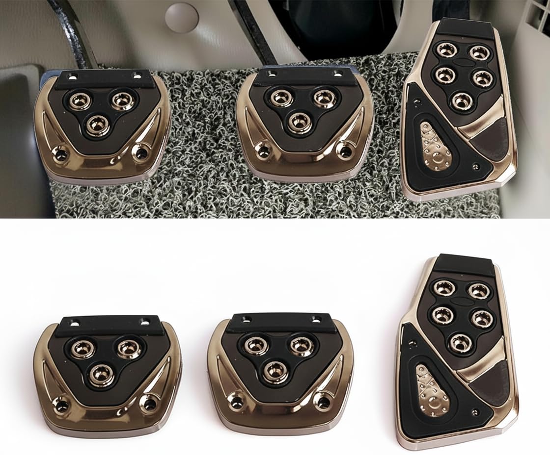 AutoBizarre 3 Pcs Anti-Slip ABS PVC Car Foot Pedal Pad Cover Manual Transmission Clutch Brake Accelerator Car Pedal Replacement Kit Universal for all Manual Cars (Black)-image-14