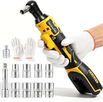 3/8" Cordless Ratchet Wrench Compatible with Dewalt 20V Battery, 74ft-lbs