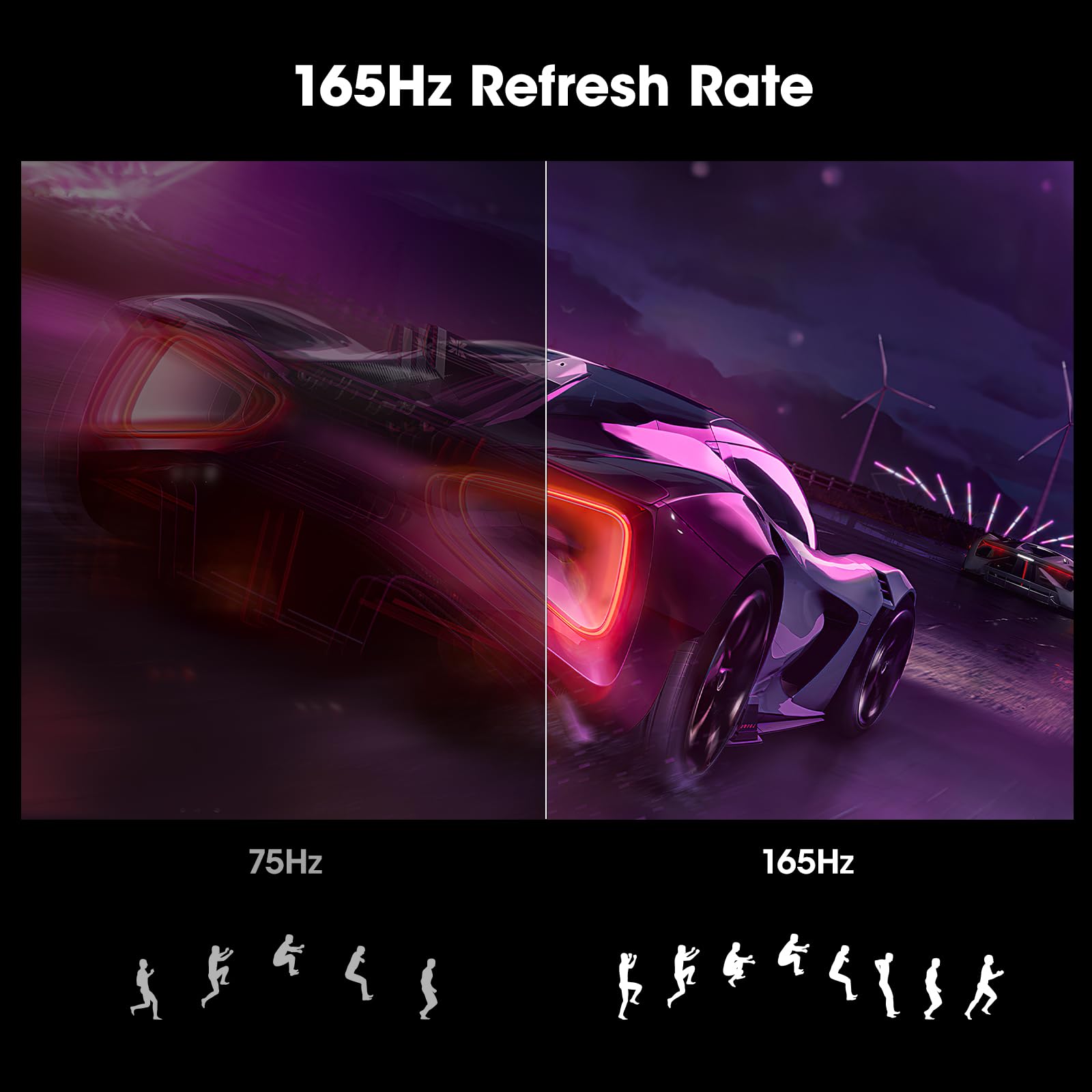 KOORUI Monitor Gaming 27 Pollici, Monitor pc165Hz, FHD (1920×1080), IPS, 1ms GTG, Adaptive Sync, Compatibile con VESA 75×75mm, DCI-P3 al 90% (HDMI, DisplayPort) Nero