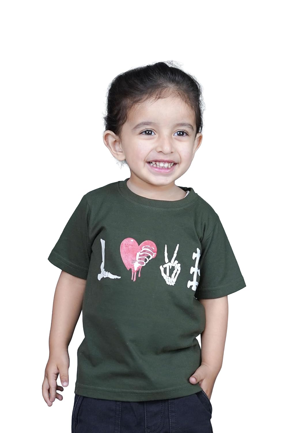 CocoBelle NYC Boy's T-Shirt Cotton Half Sleeve Solid Printed (2-3 Years) Green