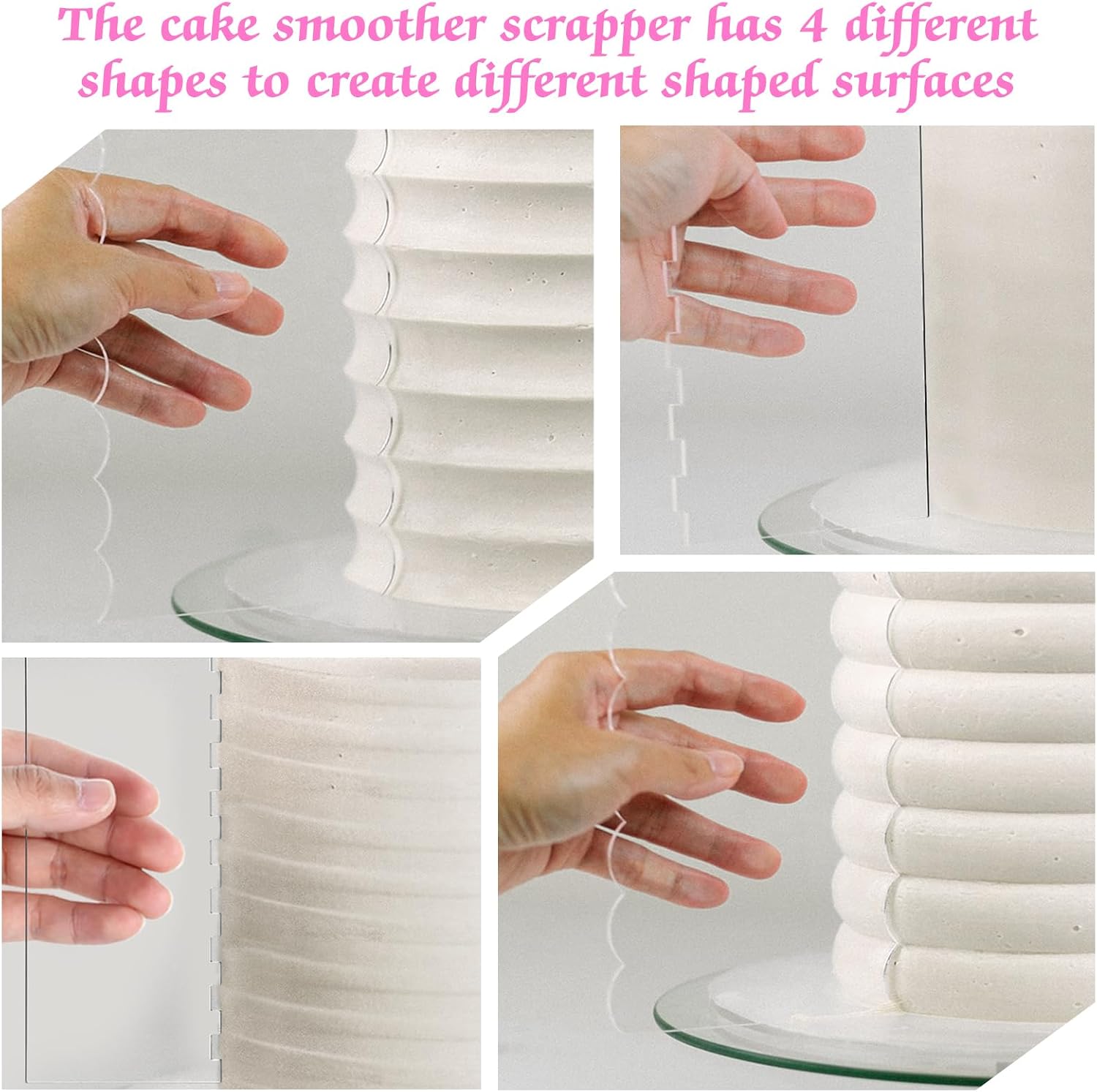 14 PCS Acrylic Cake Boards Tiering Kit with Scraper & Rods, Clear Cake Disc
