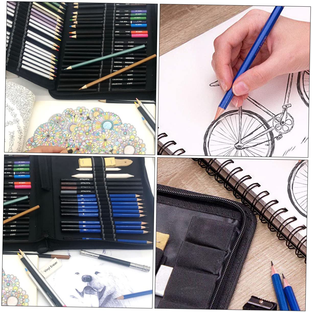Set Matite da Disegno per Ragazzo Ragazza e Studenti 72 Pezzi in Legno | Album da Colorare e Pittura, Fornitura Artistica, Uso Sicuro Protezione Ambientale