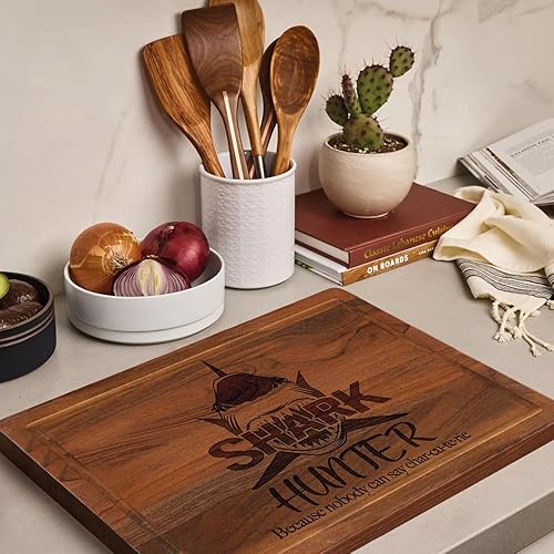 Miniatura 9 de Personalized Shark Charcuterie Board Custom Engraved Coochie Cutting Board Because No One Can Say Charcuterie Serving Board Customizable Shark