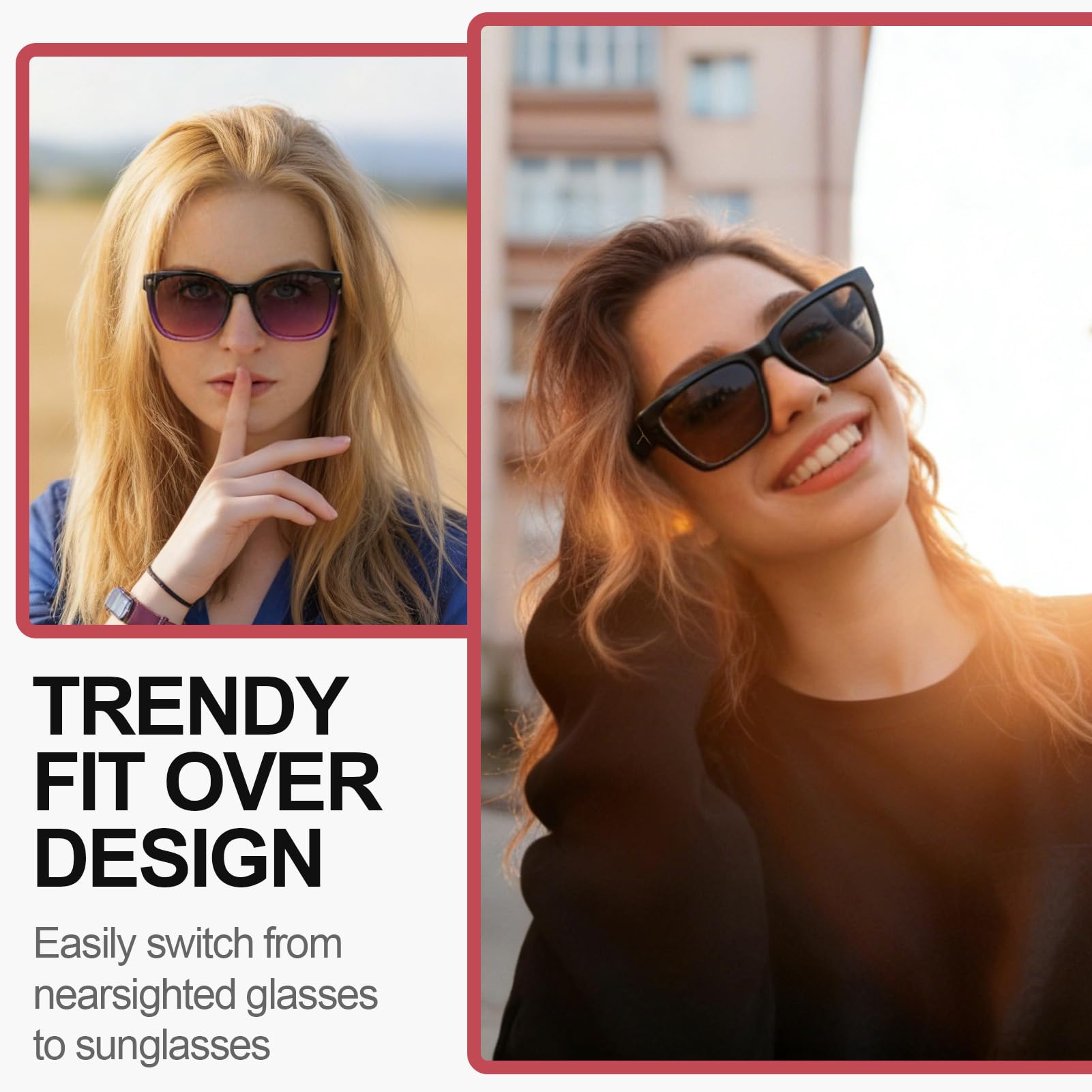 JATEBI 3er-Pack übergroße Brille Sonnenbrille für Frauen Männer polarisierte Passform über Sonnenbrillen UV400 Schutz