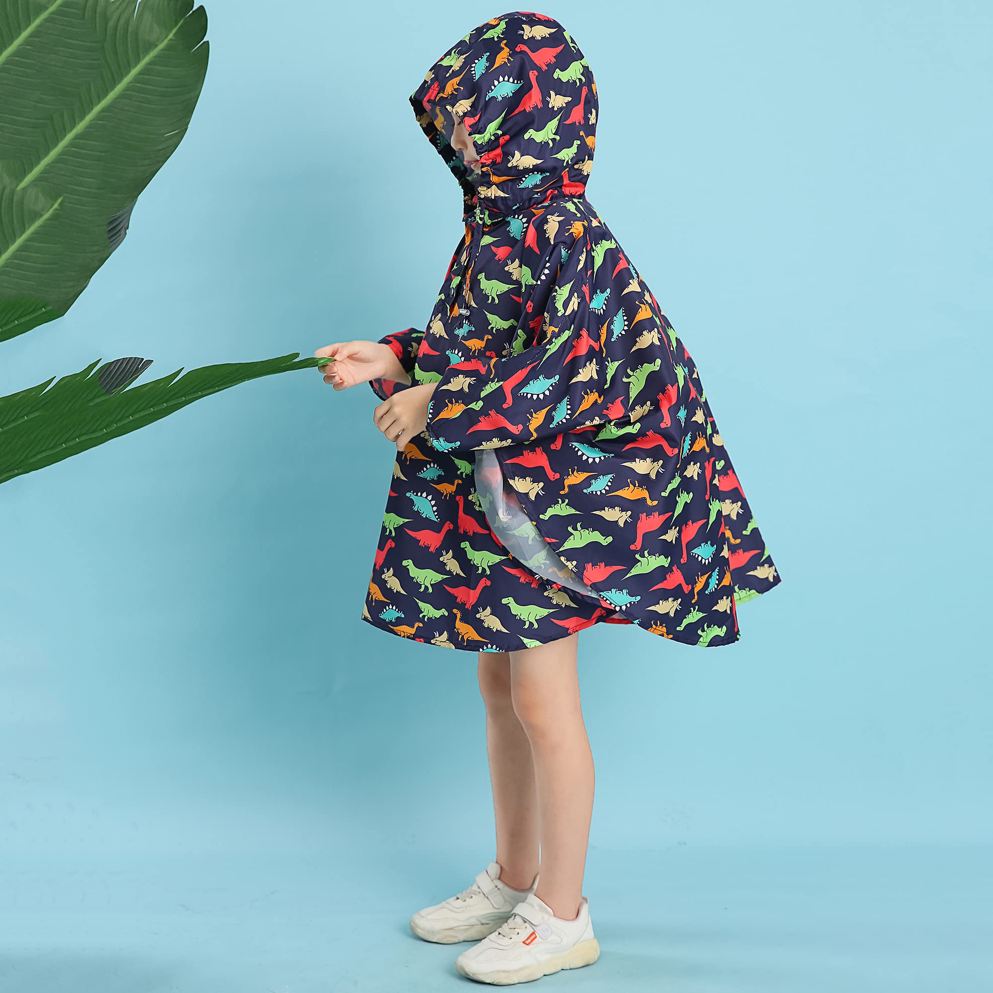 Bambini Impermeabile Giacca da Pioggia Poncho da Pioggia Bambina Incappucciato Riutilizzabile Cappotto di Pioggia Bello come Materiale e ha la Sua Sacca 1-12 anni