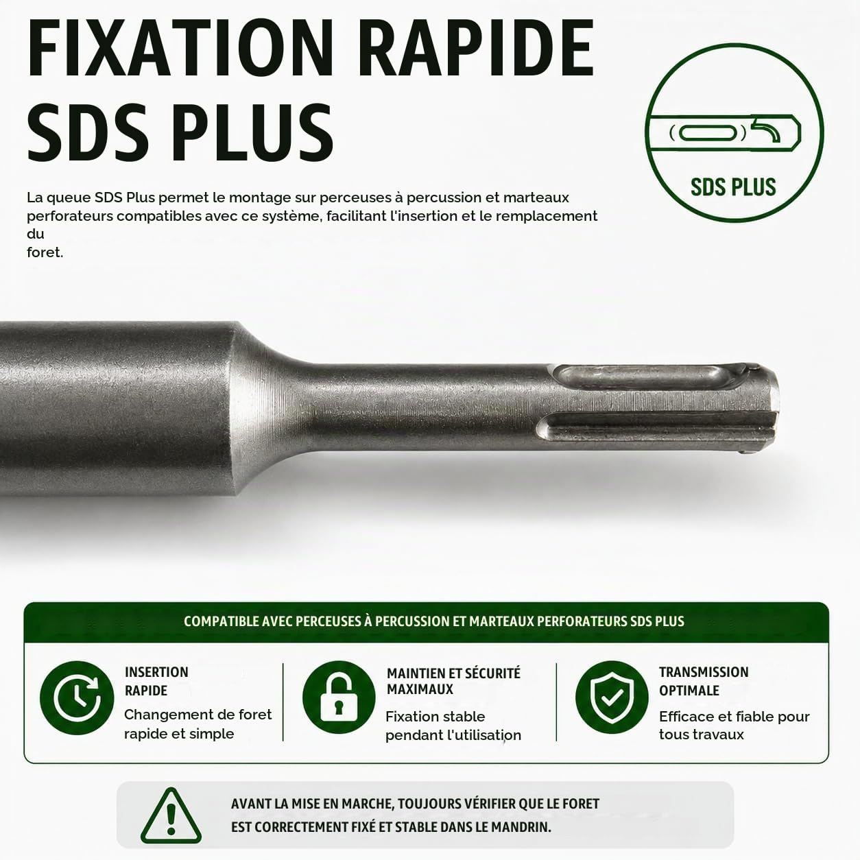 Lot de 5 forets SDS Plus 600 mm pour perceuse perforatrice - Diamètres 10, 12, 16, 20, 24 mm pour béton, pierre et béton - Haute résistance et durabilité