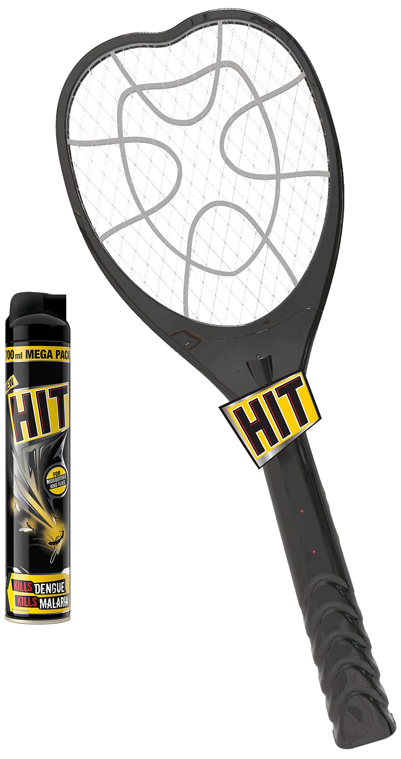 HIT Anti Mosquito Racquet Rechargeable Insect Killer Bat, Black & Crawling Insect Killer, 700ml & Flying Insect Killer - Mosquito & Fly Killer Spray | Protection from Dengue & Malaria, 700ml