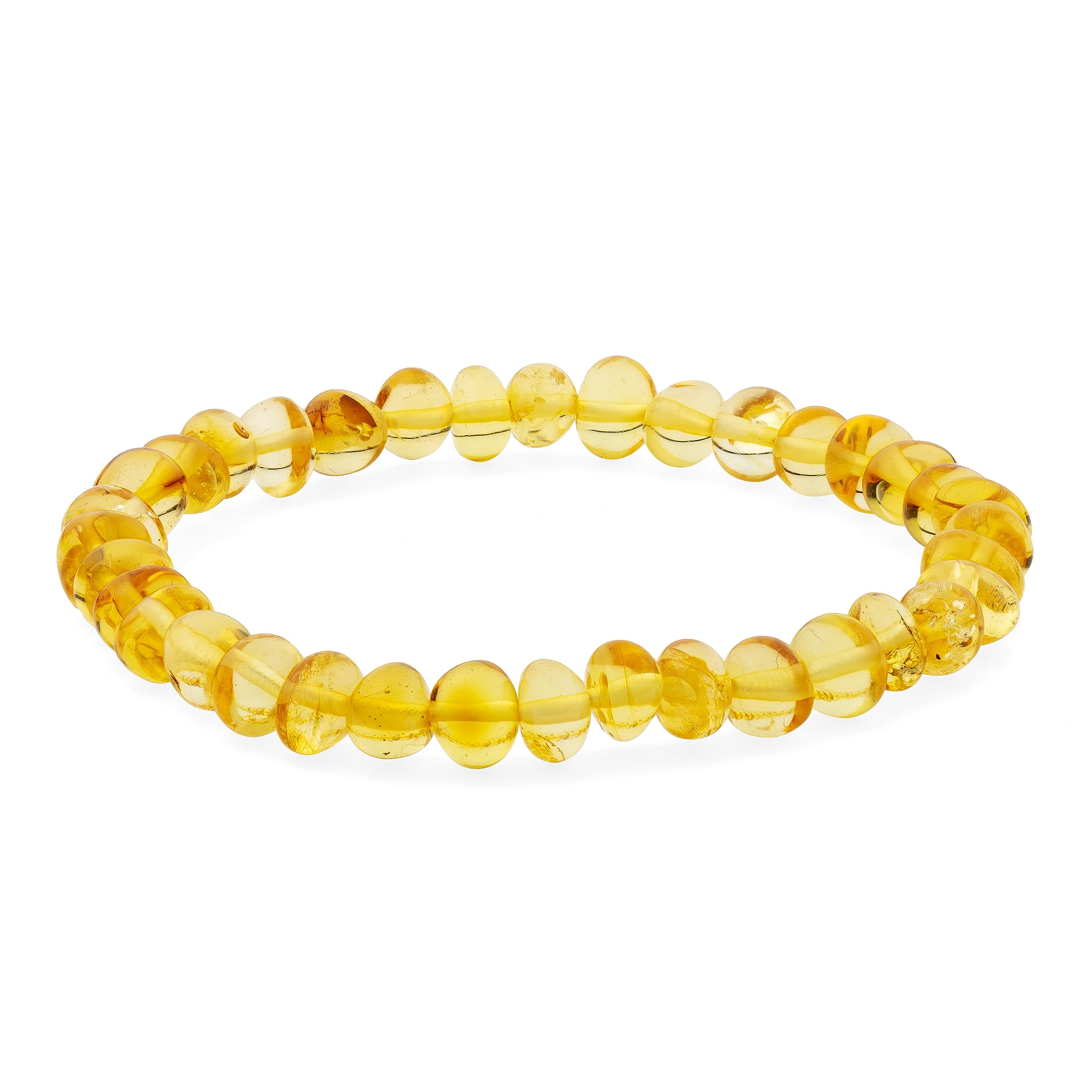 Natural Baltic Amber Bracelet for Women and Men – Stretch Wristband with Polished Cube Beads, Lightweight Unisex Jewelry Gift for Daily and Casual Wear