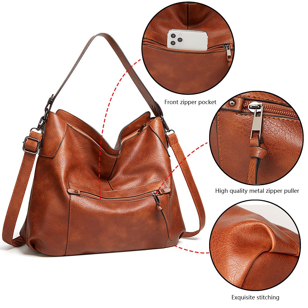Damskie torebki PU wegańska skóra hobby torba na ramię moda torebka sakiewka torba crossbody, Czarny, Medium