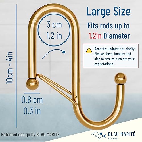 Miniatura 3 de Blau Marité 6 ganchos en forma de S con sistema anticaídas. Gancho en forma de S anticaídas con hebilla de seguridad para evitar caídas. Resistente