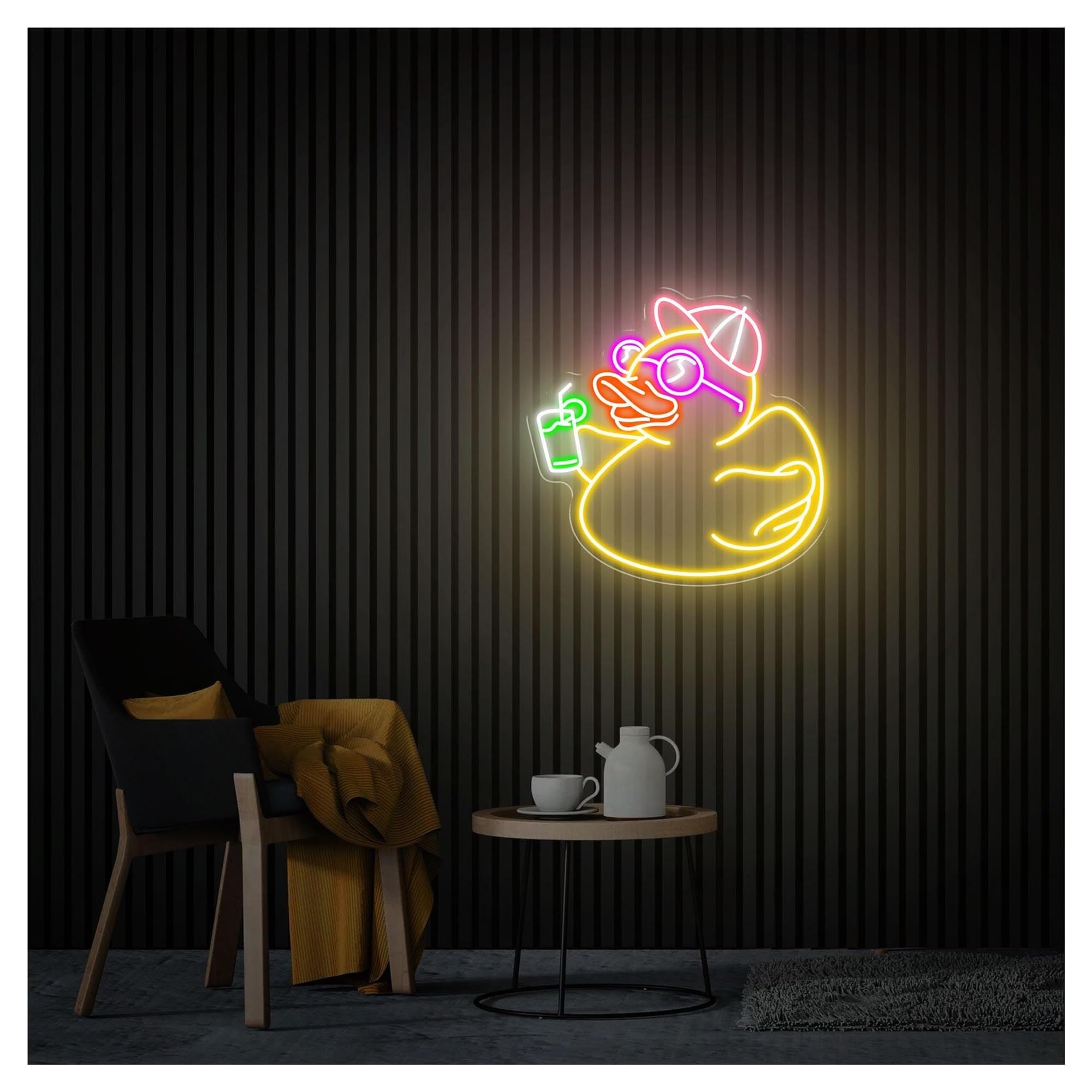 RONGCH Hanging Art Signs Duck Neon Sign,Suitable for Living Room Wall Decor with Dimmable 49cmx50cm(D)